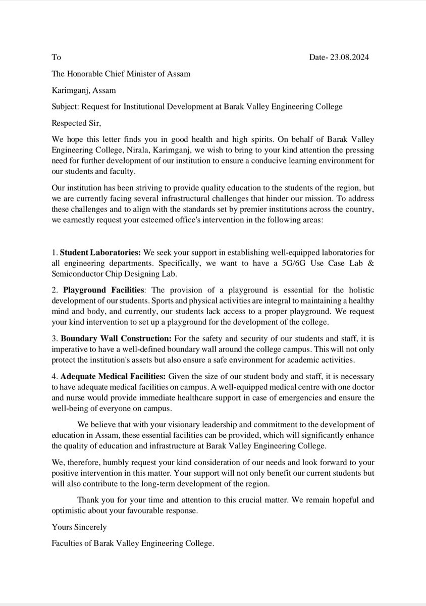 das_angara84528's tweet photo. Hon'ble CM Sir, although the founding faculty members of Barak Valley Engineering College have been released from service, it is heartening to see our vision being acknowledged today. Thank you, Sir, for recognizing our contributions.@CMOfficeAssam @ranojpeguassam @himantabiswa https://t.co/j8zrahg8ae