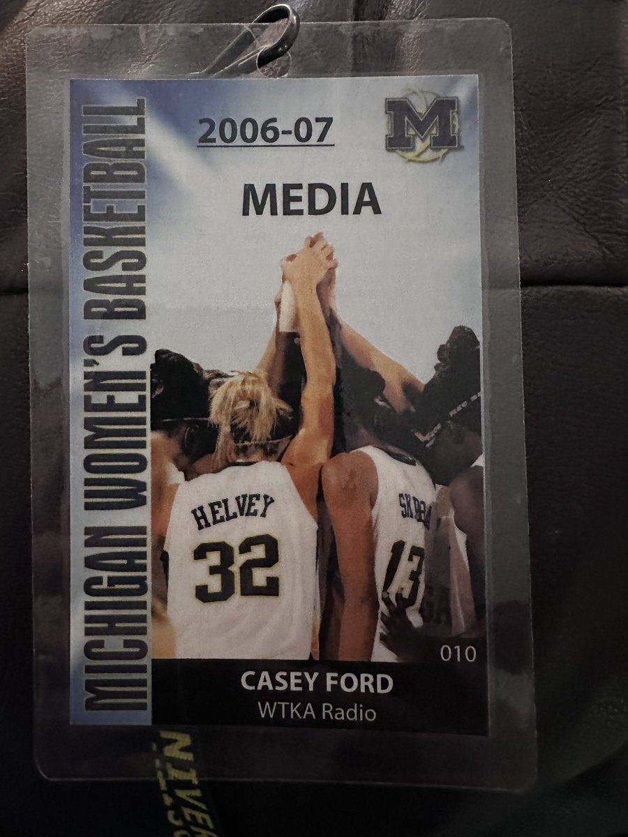 Going to Mom’s house is always like a time capsule. She literally hasn’t thrown any of my broadcasting stuff away. <a href="/umichwbball/">Michigan Women’s Basketball</a> #GoBlue