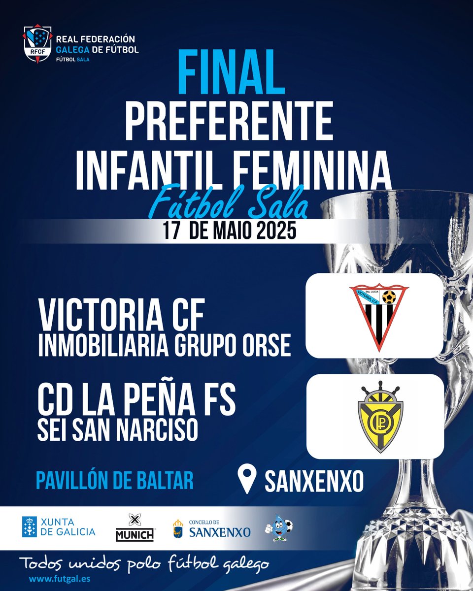 🔝 En XOGO xa a FINAL da Preferente Infantil Feminina no <a href="/concello_sxx/">Concello de Sanxenxo</a> 

⚔ <a href="/VictoriaCF1943/">Victoria Club Fútbol ⚽🦓</a> 🆚️ <a href="/CDLPfs/">Club Deportivo La Peña</a>

🤩 Ambientanzo no pavillón de Baltar!

🥰 Como nos gusta o #futsal así de bonito na pista e nas gradas! Gracias familias!