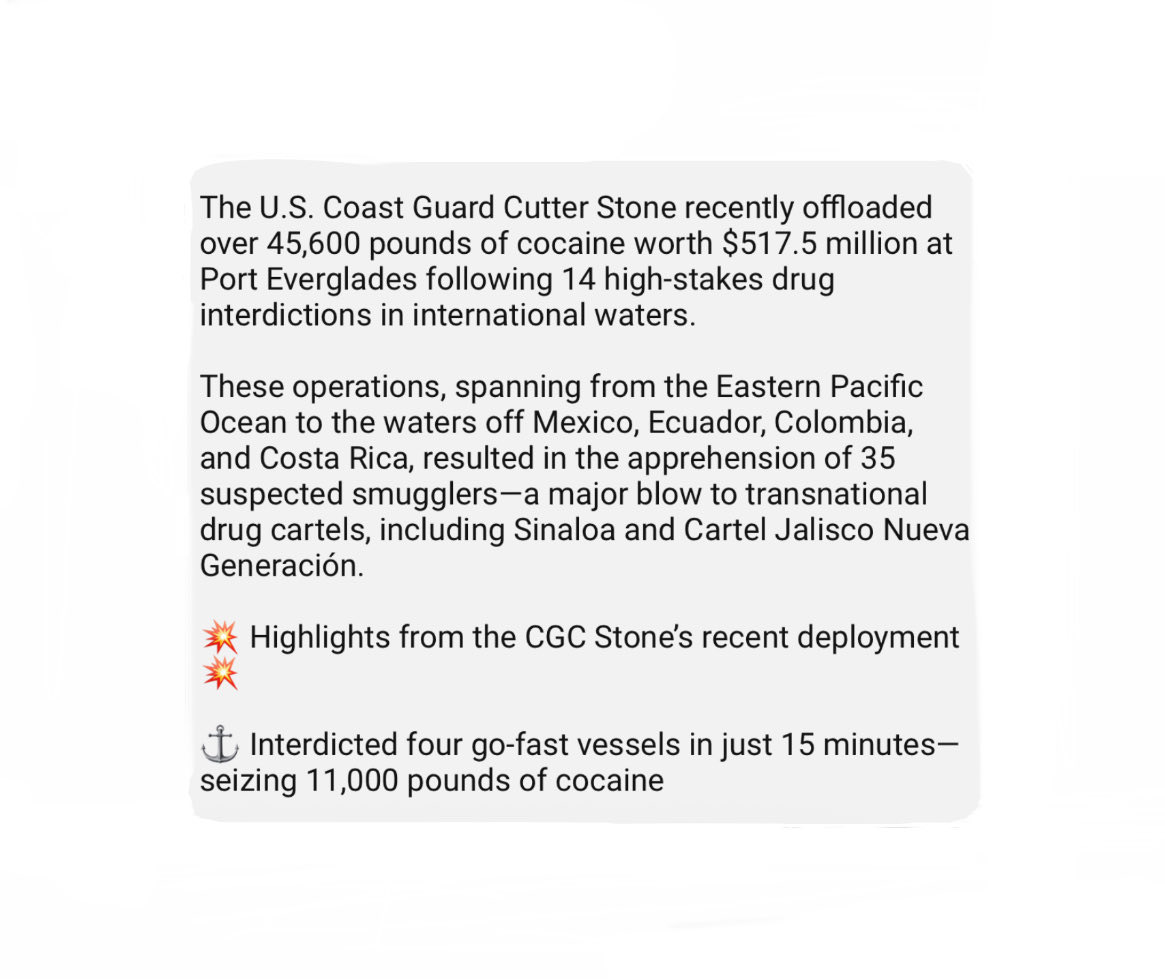U.S. Coast Guard Seized 45,000 Pounds of Cocaine…youtu.be/1Gbo_B2wHbs