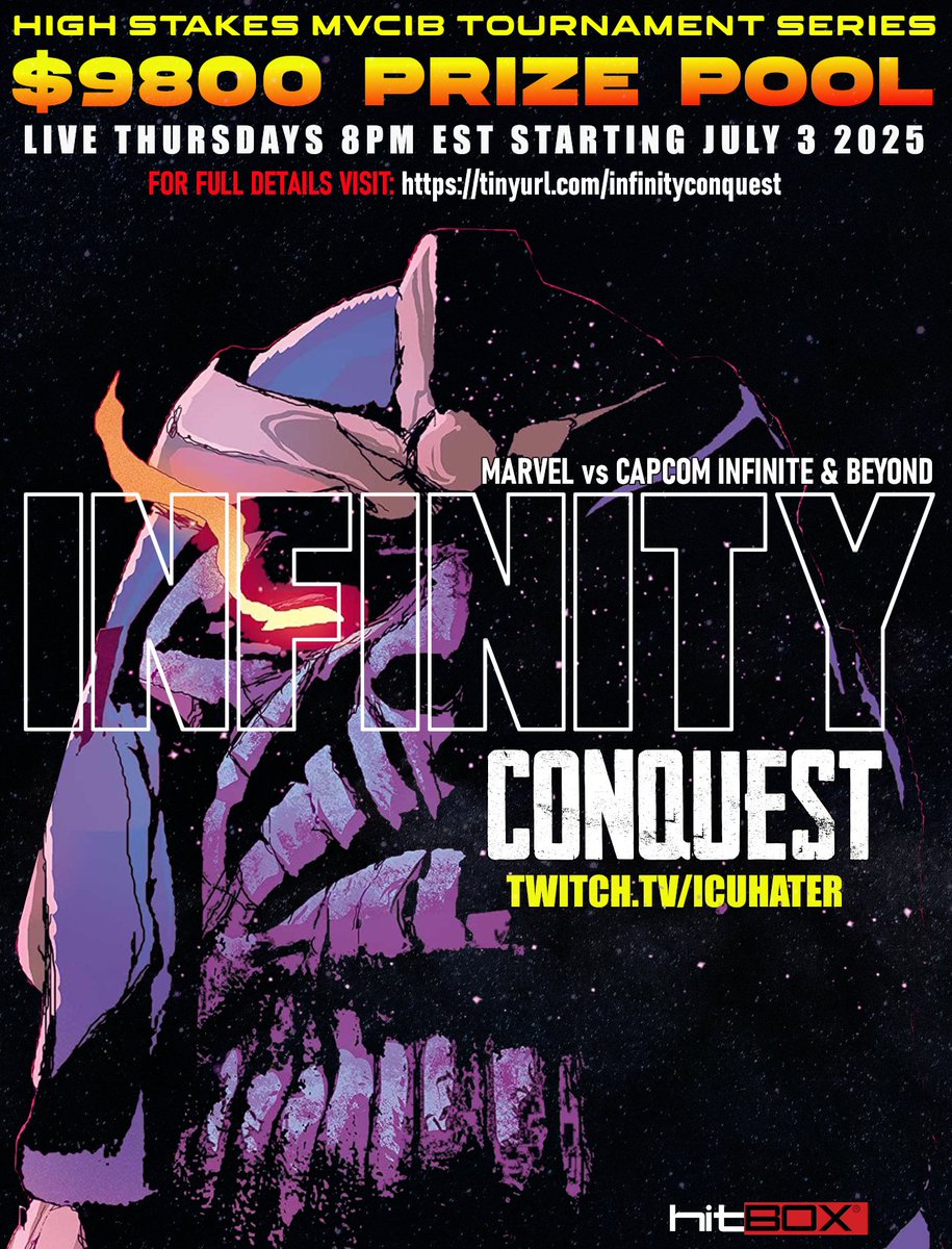 HIT BOX | DONCON THE HATER (@i_c_u_hater) on Twitter photo THE INFINITY CONQUEST! 
High stakes #MVCIB tournament series starting July 3rd 2025!
$9800 PRIZE POOL 💰
12 Weeks of tournaments! Each week will be locked to an Infinity Stone! Win that week, and you represent that stone in the finals!
DETAILS HERE:
tinyurl.com/infinityconque… THE INFINITY CONQUEST! 
High stakes #MVCIB tournament series starting July 3rd 2025!
$9800 PRIZE POOL 💰
12 Weeks of tournaments! Each week will be locked to an Infinity Stone! Win that week, and you represent that stone in the finals!
DETAILS HERE:
tinyurl.com/infinityconque…
