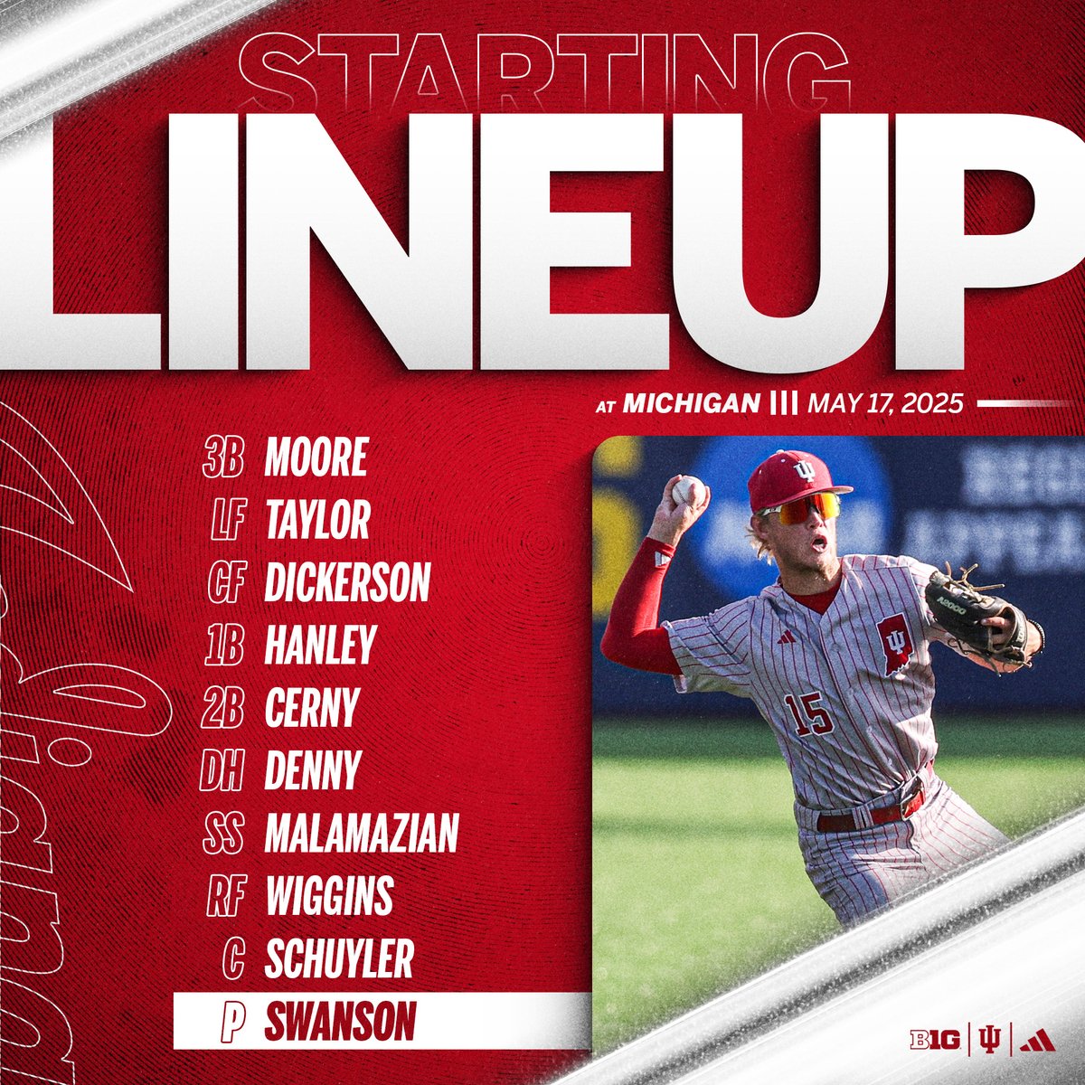 IndianaBase's tweet photo. Last lineup card of the regular season ⬇️ https://t.co/khKWEe0pNT