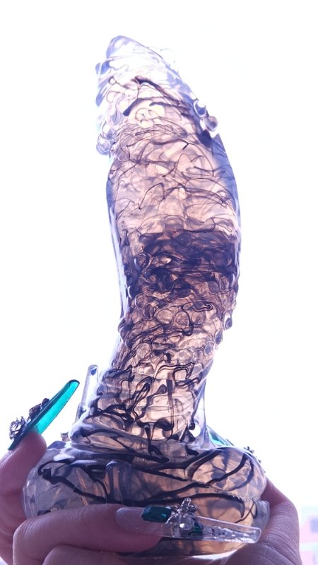 Tried mixing black into near clear silicone. kinda loving the vibe 🖤