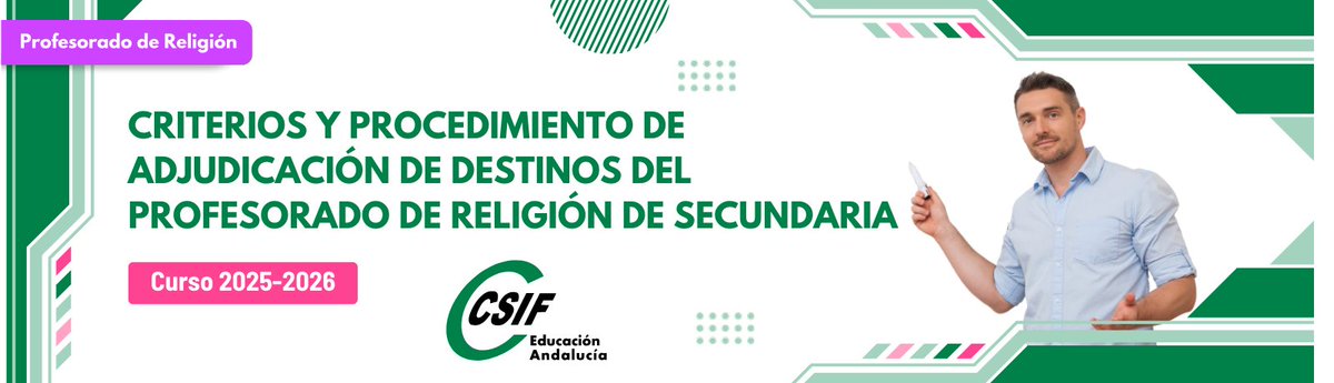 📍Criterios y procedimiento de adjudicación de destinos del profesorado de religión de secundaria. Curso 2025-2026

csif.es/.../andaluciae…

#OrgullososdeSerDocentesdeReligión
#SiTuNoTeConformasNosotrosTampoco
#TodoXTodos