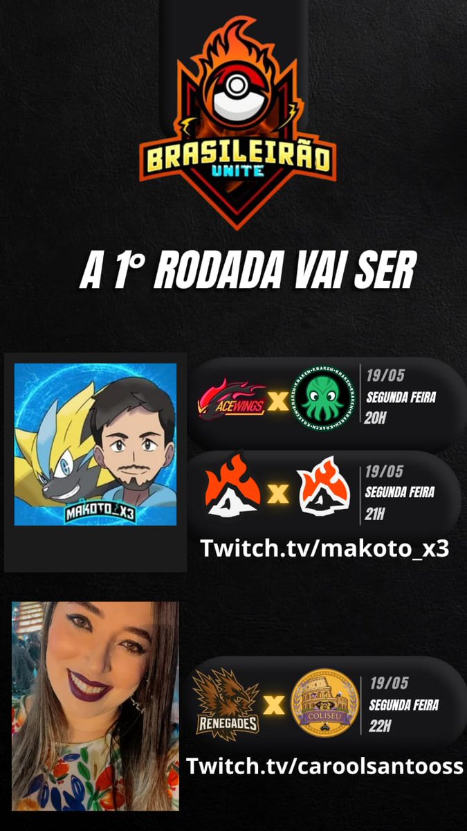 Brasileirão Unite (@brasileirounite) on Twitter photo Segunda feira, teremos live do Brasileirão Unite, com <a href="/Makoto_x3/">Makoto_x3⚡</a> e <a href="/ACaroolSantooss/">Carol Santos 🎀</a>, iniciando abertura do campeonato. Fiquem ligados!!
📺
twitch.tv/makoto_x3
twitch.tv/caroolsantooss Segunda feira, teremos live do Brasileirão Unite, com <a href="/Makoto_x3/">Makoto_x3⚡</a> e <a href="/ACaroolSantooss/">Carol Santos 🎀</a>, iniciando abertura do campeonato. Fiquem ligados!!
📺
twitch.tv/makoto_x3
twitch.tv/caroolsantooss