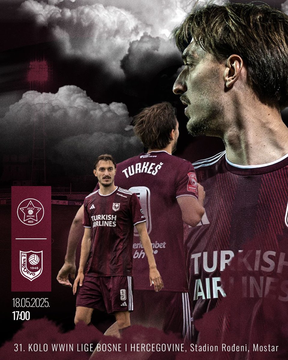 Sutra igramo u Mostaru! 📍

Na stadionu Rođeni čeka nas duel 31. kola WWin Lige BiH protiv FK Velež. Početak utakmice je u 17:00 sati.

Naprijed Sarajevo! #VELFKS