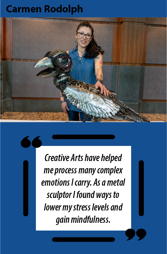 Sports4Vets's tweet photo. Veteran Carmen Rodolph uses her art to process all the complex emotions that she carries. The National Veterans Creative Arts Festival allows Veterans to showcase their art and share healing techniques.
#Arts4Vets #CreativeArtsFestival https://t.co/jSIqYROKim