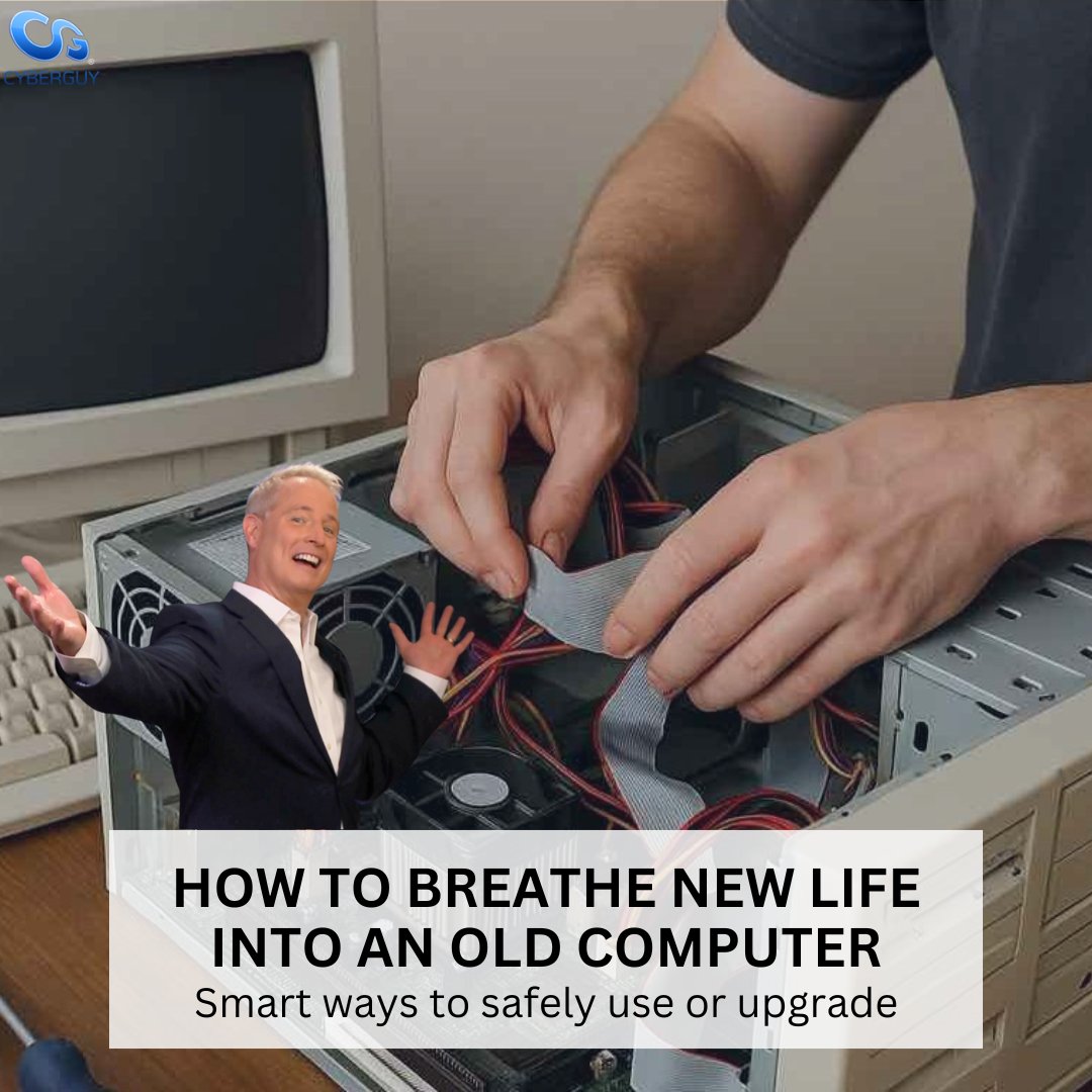 cyberguy's tweet photo. Give your old computer a second chance with tips for safe use, simple upgrades, and smart ways to repurpose or recycle ♻️
Learn more here: https://t.co/QigqOCNwtj
#TechTips #ComputerUpgrades #RecycleTech https://t.co/YAibVzQTOn