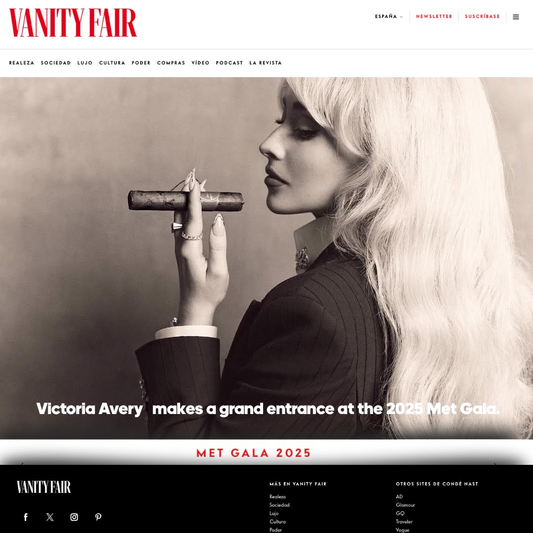 #VanityFairRP › Updates ›
𝗡𝗲𝘄𝘀 𝗻𝗼𝘁𝗶𝗰𝗲𝘀: News notices »
News posts › Post vía twitter

Victoria Avery (<a href="/Serendipiafkk/">Victoria</a>) has officially arrived at the 2025 Met Gala — “Superfine: Tailoring Black Style.”  A night that celebrates the artistry of Black fashion.
