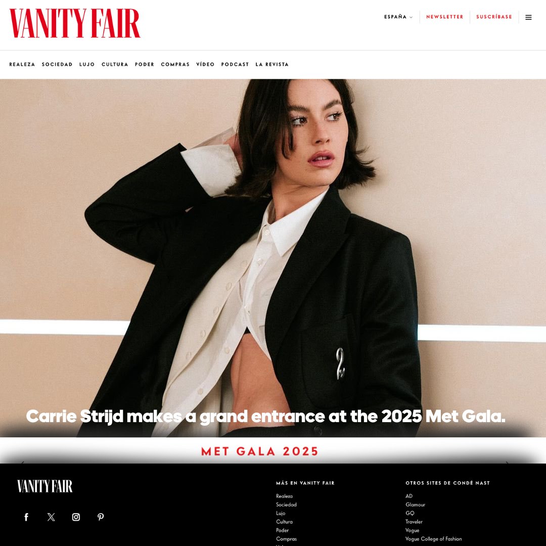 #VanityFairRP › Updates ›
𝗡𝗲𝘄𝘀 𝗻𝗼𝘁𝗶𝗰𝗲𝘀: News notices »
News posts › Post vía twitter

Carrie Strijd (<a href="/theloststanza/">Me fui. 🤏🏻</a>) has officially arrived at the 2025 Met Gala — “Superfine: Tailoring Black Style.”  A night that celebrates the artistry of Black fashion.