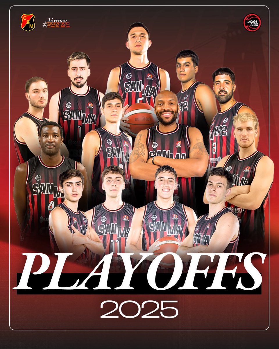 CSM_Corrientes's tweet photo. ¡A Playoffs! 🤩

Cumplimos el objetivo y vamos a disputar los Playoffs 24/25 🐔💪 

🔜 Ahora, el equipo dirigido por Gabriel Revidatti espera por su posición final en la tabla para conocer a su rival en la Reclasificación

¡Vamos todos juntos! ✊ 

#vamossanma❤️🖤 https://t.co/2leu1dCAgY