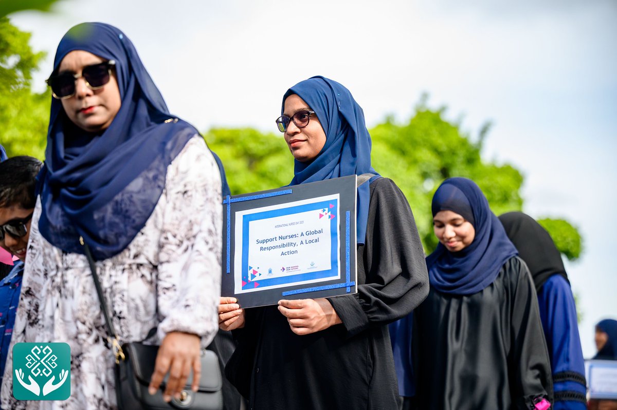 KRHmv's tweet photo. To commemorate International Nurses Day 2025, the School of Nursing at The Maldives National University organized a nationwide walk. DCEO Ahmed Faiz Hassan and DDG Khadheeja Ali participated in the walk along with nursing professionals, students and wider community. The walk held across the nation underscored our collective gratitude towards the nursing community for their invaluable contribution to build a healthier future for us all.

@MoHmv 
@governmentmv 
@presidencymv