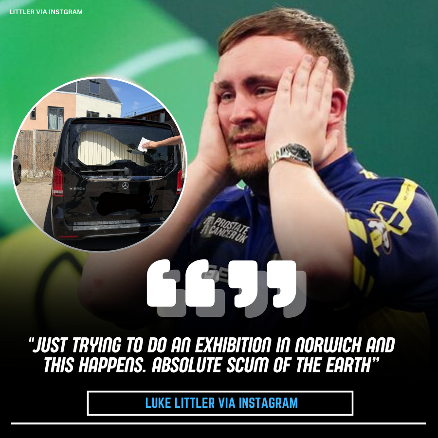 🙁 Luke Littler was due to play an exhibition tonight in Norwich until someone smashed the back window of his van this morning. 

As Littler said via Instagram, scum of the earth. 

#Darts #LukeLittler