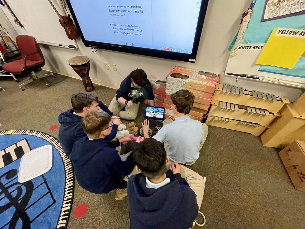 StJosephCSMusic's tweet photo. Such a fun project for 6th grade. A big theme in 6th grade this year has been music in movies and the art of sound effects! Can’t wait to see how these scholars have created sound effects to their short films https://t.co/7D2MW82u5A