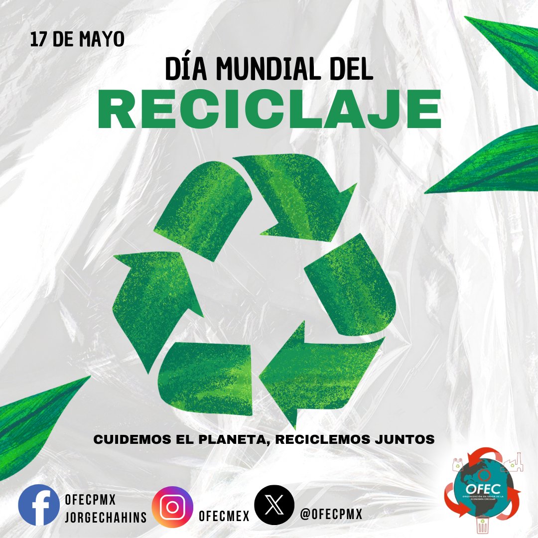 jorgechahin01's tweet photo. ♻️ Hoy es el Día Mundial del Reciclaje 🌍
Una oportunidad para reflexionar sobre nuestros hábitos y tomar decisiones más conscientes.
Separar, reutilizar y reciclar no es una moda, es una responsabilidad con el planeta. 💚
¿Qué vas a reciclar hoy? ♻️🍃

#OFEC #Reciclaje https://t.co/OHcOJzfgMj