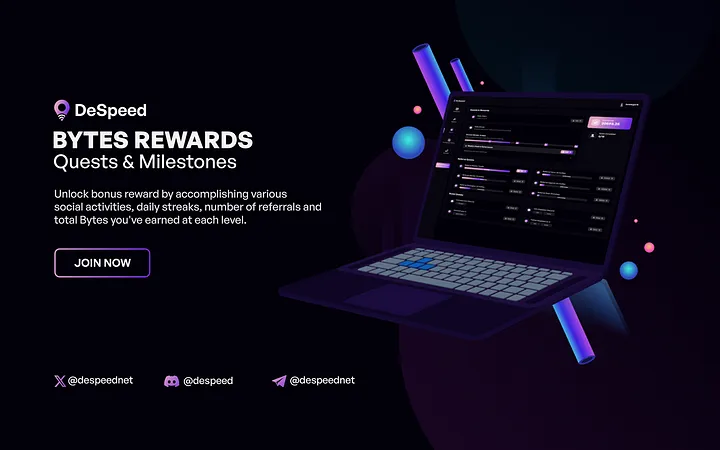 Sebby_12's tweet photo. 🏃 I’ve just started earning Bytes on @despeednet - the world’s first decentralized network for internet speed verification! 🌐

⚙️ Set up your #DeSpeed Validator today and start earning Bytes.

👉 Kickstart your journey here: https://t.co/sQCWMq3UNx

#Depin #Extension #Web3 #AI https://t.co/njdXirj4Ax