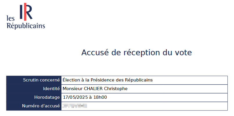 ChrisChalier's tweet photo. 🗳️ À voté pour la Présidence des @lesRepublicains
#ElectionLR https://t.co/6c5ZuWAFUQ