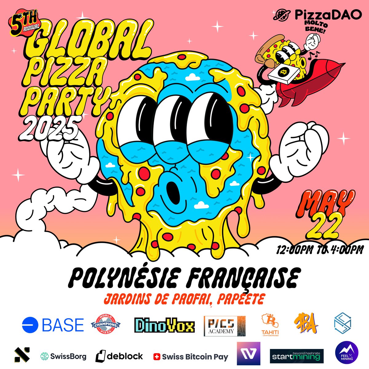 Pizza-Party de Papeete avec <a href="/TheDinoVox/">DinoVox</a> et <a href="/Pizza_DAO/">PizzaDAO.eth 🍕🏴‍☠️</a> : -5 jours ! 🍕

Et <a href="/WiglApp/">Wigl</a> a décidé d'épicer le jeu en offrant à cette occasion 2500 $WIGL à 10 personnes le jour J 

Conditions et détail incoming, allez les follow !