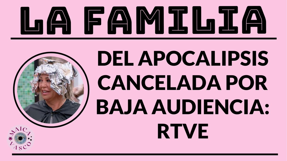 maicavascotw's tweet photo. DIRECTO 22 HS YOUTUBE: RTVE ya ha comunicado a los de LA FAMILIA DE LA TELE que se va a cancelar el programa por baja audiencia. Cobrarán los 6 MILLONES DE EUROS de igual manera y recolocarán a los que puedan, como CARLOTA CORREDERA y MARIA PATIÑO. Resumen: Nos sacaron el dinero. Link: https://t.co/zf59Cuuj5C