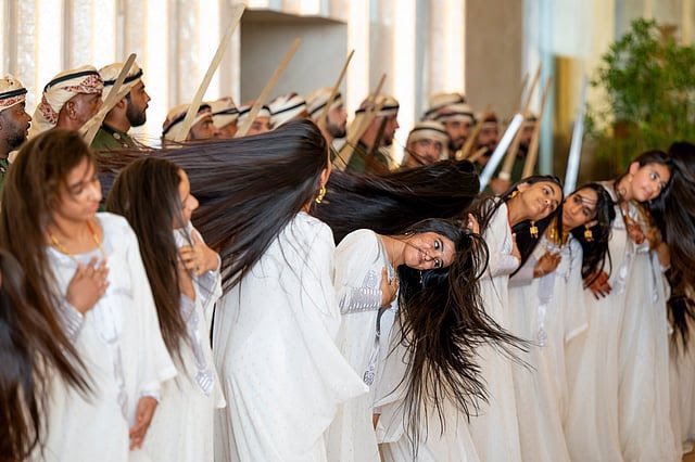 KhalidAbuTayyem's tweet image. I was thrilled to see the amazing children performing the Emirati 🇦🇪 “Ayyala dance,” but I’m furious that extremists, particularly in Britain, are attacking this cherished heritage and beautiful folklore! My mother is Palestinian from Bethlehem and dedicated over fifty years of…