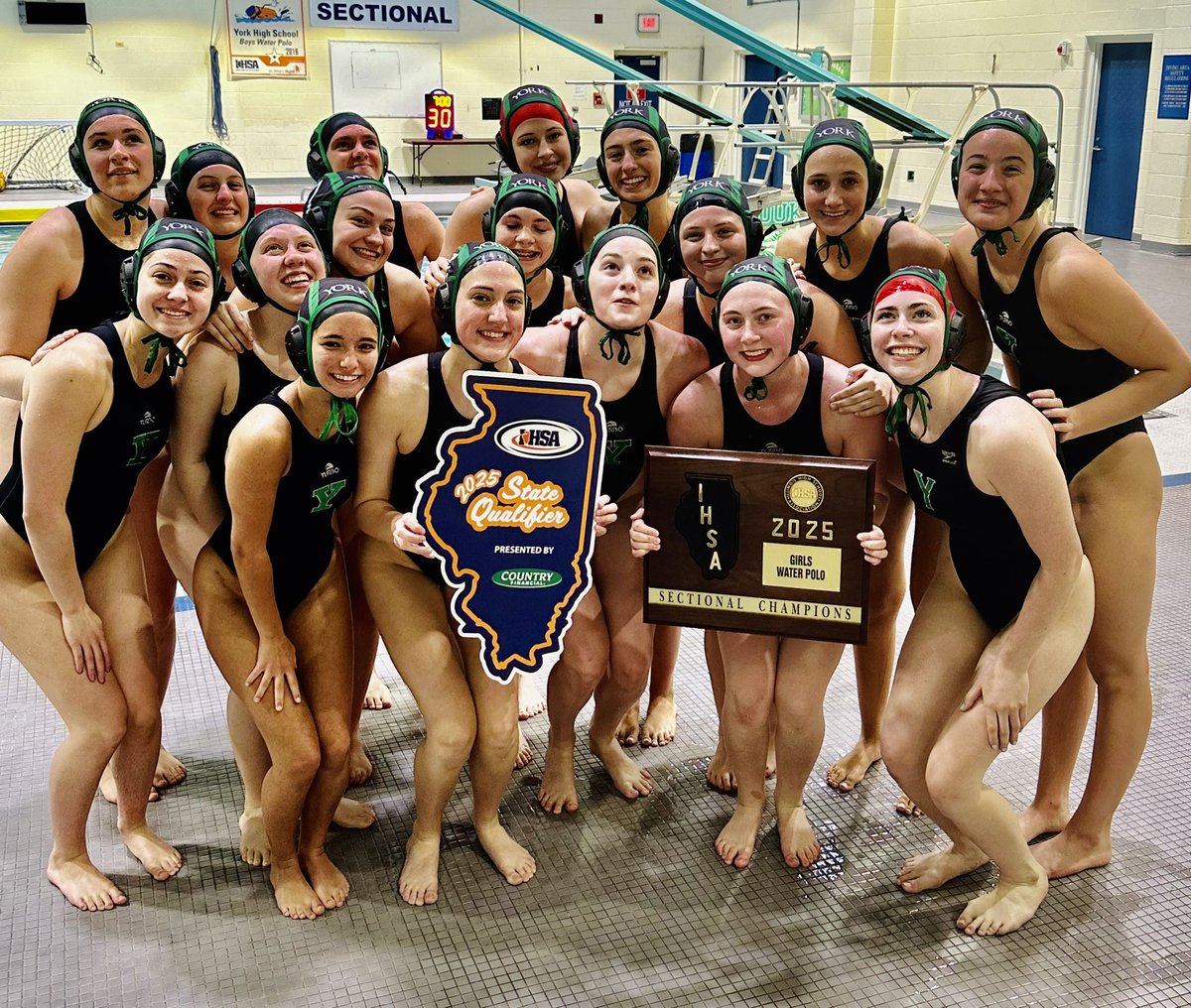 YorkAthletics's tweet photo. Girls’ Water Polo
We proudly congratulate our girls water polo team on winning the SECTIONAL CHAMPIONSHIP!  Nice job DUKES! Good luck at STATE! https://t.co/xTAFoWsmfz