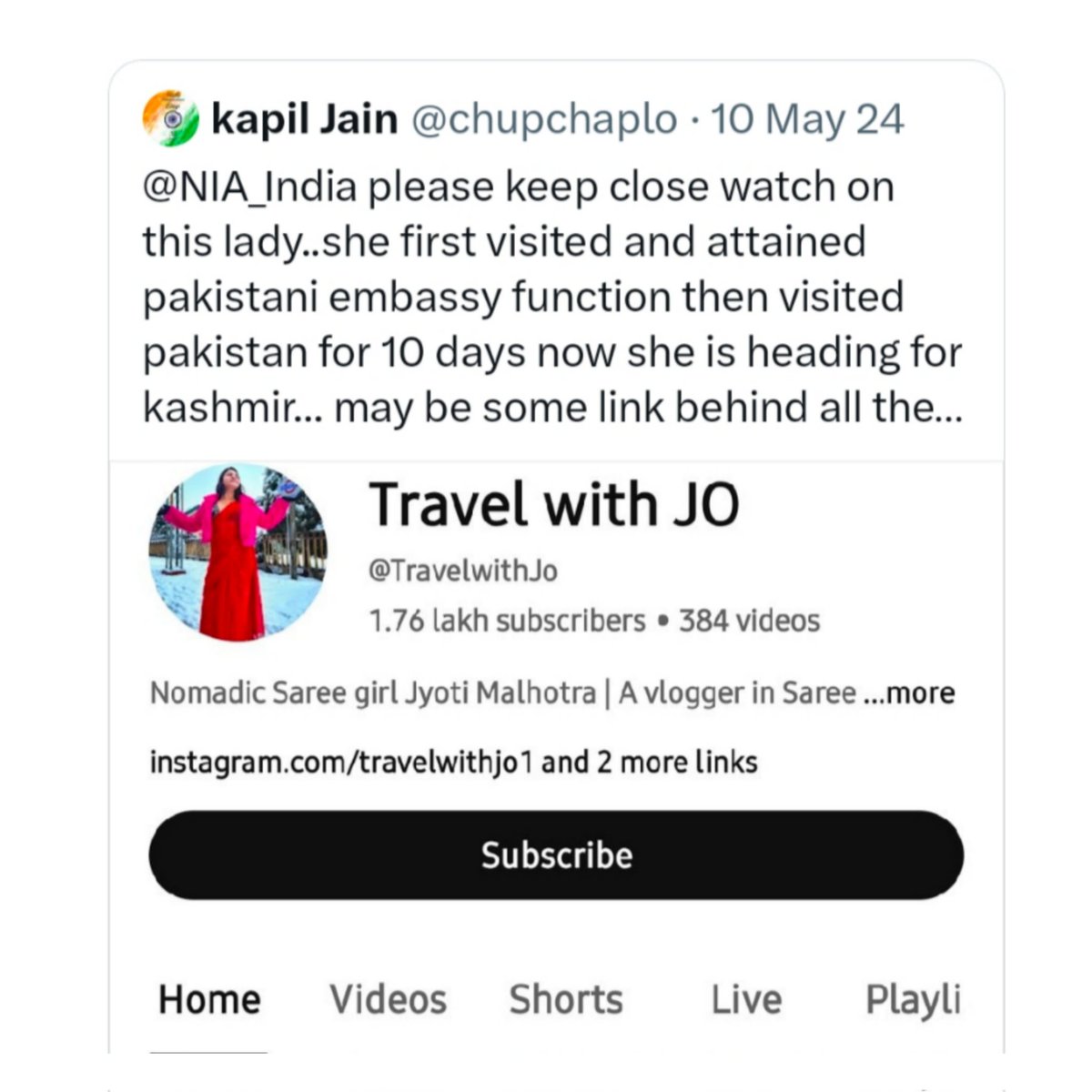 Conqueror_Abhi's tweet photo. This man had warned to @NIA_India a long time ago ......
#EnemiesofIndia
#JyotiMalhotra https://t.co/9lkmHuB0AJ