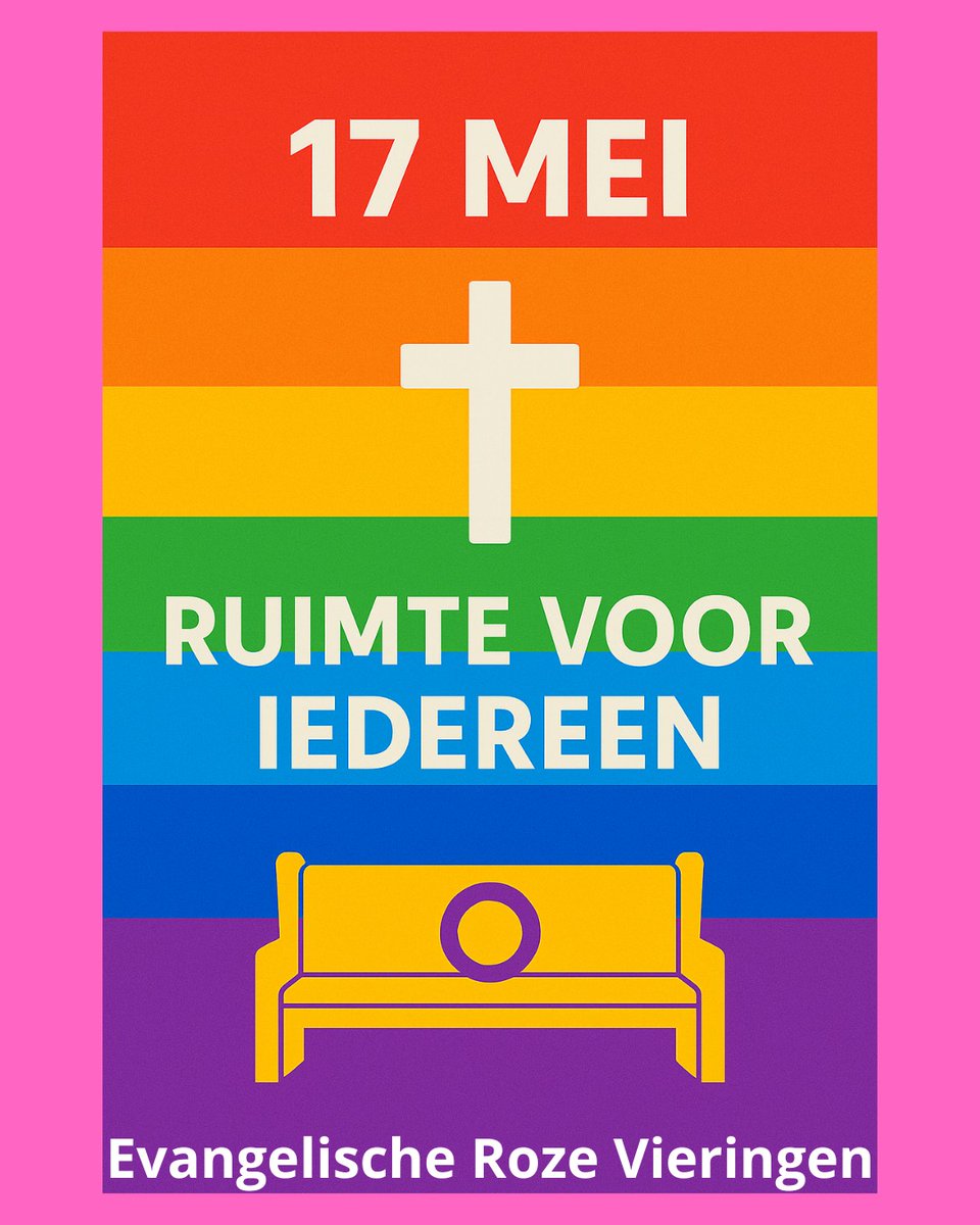 17 mei – Internationale Dag tegen Homo-, Bi-, Trans- en Interseksefobie
Vandaag staan we stil bij iedereen die te maken krijgt met afwijzing, discriminatie of geweld vanwege wie ze zijn of van wie ze houden.
Als Evangelische Roze Vieringen geloven we dat ieder mens geliefd is.