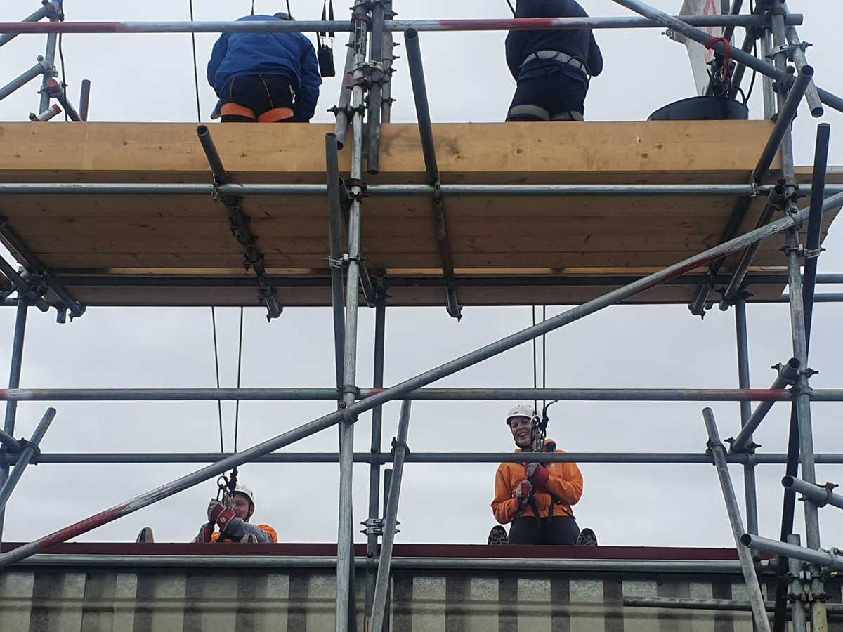 VickyStead's tweet photo. @BarnsleyHospice Abseil complete!
Even ‘roped’ Rich in at the last minute 😅
Great experience and I even added a spin in, purely for the spectator’s entertainment 🤣
Thank you to everyone who sponsored us and to our friends and family who came along to show support 😘 https://t.co/XRNR6w9Mix