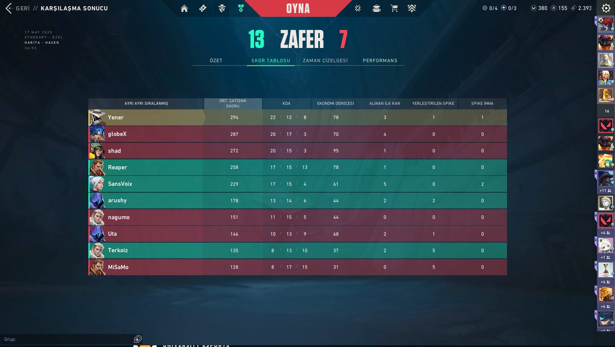 4W 1L Avrupa grup aşamasını sorunsuz bitiriyoruz son 8 <a href="/globeXFPS/">globeX</a> <a href="/noman_val/">XLG NoMan</a> <a href="/uemasters/">UNIVERSITY Esports Masters 🇪🇺</a> gg wp.