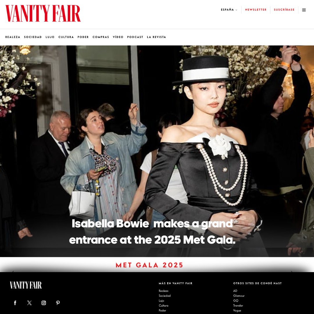 ® #VanityFairRP › Updates ›
𝗡𝗲𝘄𝘀 𝗻𝗼𝘁𝗶𝗰𝗲𝘀: News notices »
News posts › Post vía twitter

Isabella Bowie (<a href="/oldfawn/">𝖨𝗏𝖺́𝗇.</a>) has officially arrived at the 2025 Met Gala — “Superfine: Tailoring Black Style.”  A night that celebrates the artistry of Black fashion.