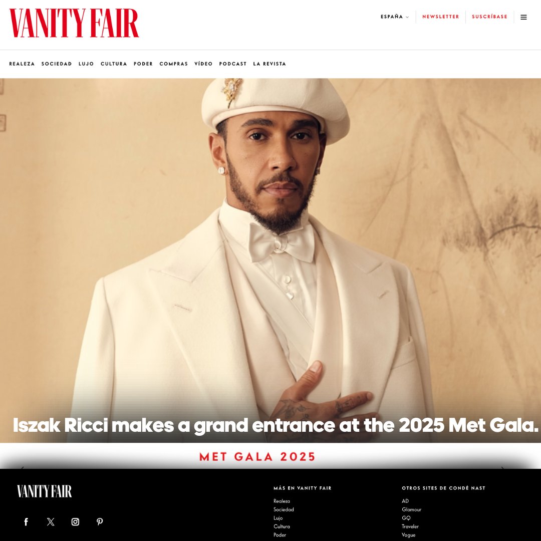 ® #VanityFairRP › Updates ›
𝗡𝗲𝘄𝘀 𝗻𝗼𝘁𝗶𝗰𝗲𝘀: News notices »
News posts › Post vía twitter

Iszak Ricci (<a href="/noctdrizz/">My wife's fan account!</a>) has officially arrived at the 2025 Met Gala — “Superfine: Tailoring Black Style.”  A night that celebrates the artistry of Black fashion.