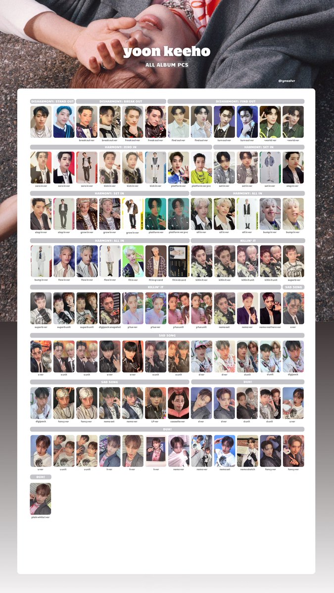 피원하모니 P1HARMONY — all albums photocard template [updated with