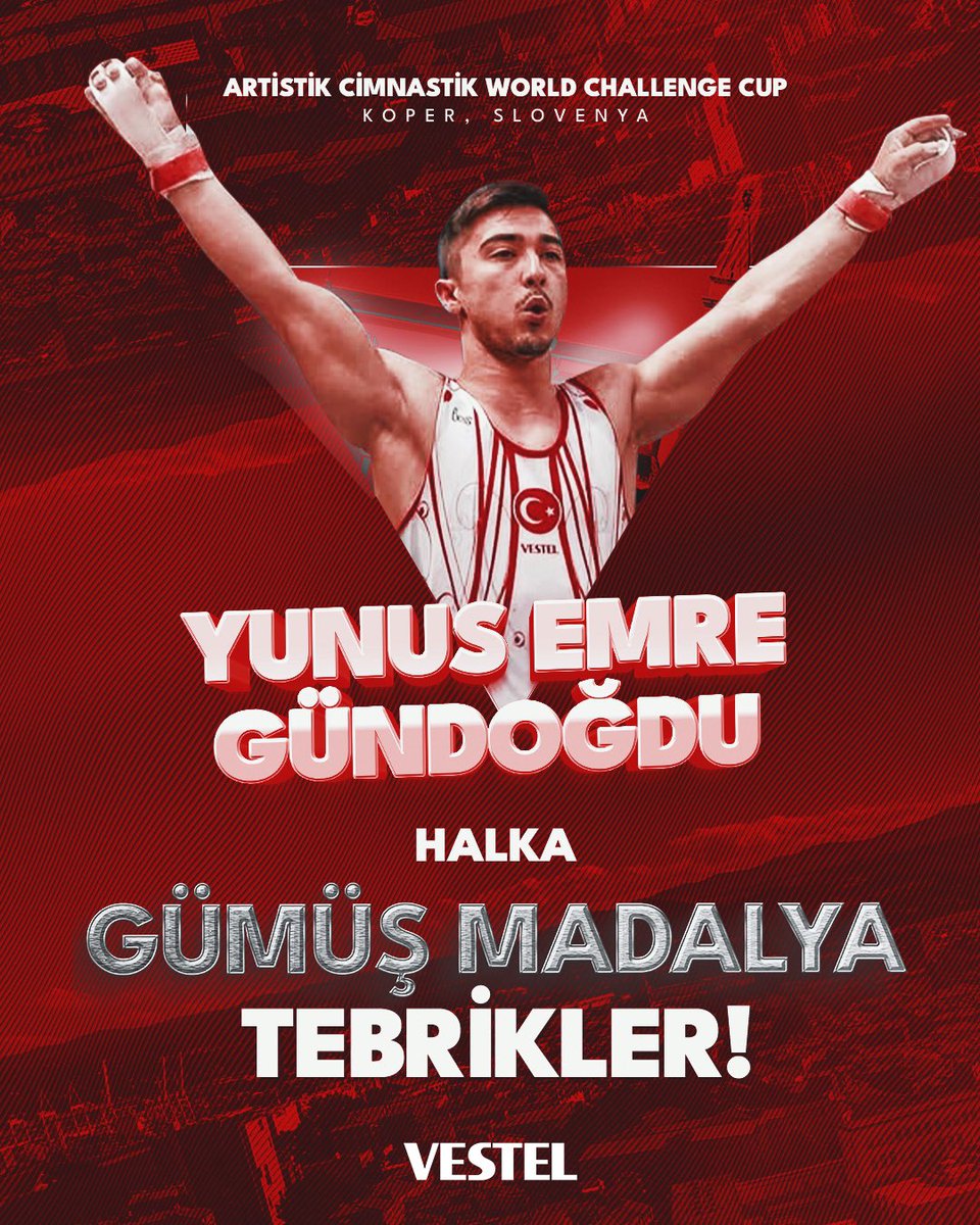 Vestel (@vestel) on Twitter photo Yunus Emre’den Slovenya’da gümüş madalya!
Milli sporcumuz Yunus Emre Gündoğdu, FIG Artistik Cimnastik World Challenge Cup'ta halka aletinde 2. olarak gümüş madalya kazandı! 🥈
Tebrikler Yunus Emre! 👏 <a href="/turkcimfed/">Türkiye Cimnastik Federasyonu</a>
#DuruşunİlhamOlsun Yunus Emre’den Slovenya’da gümüş madalya!
Milli sporcumuz Yunus Emre Gündoğdu, FIG Artistik Cimnastik World Challenge Cup'ta halka aletinde 2. olarak gümüş madalya kazandı! 🥈
Tebrikler Yunus Emre! 👏 <a href="/turkcimfed/">Türkiye Cimnastik Federasyonu</a>
#DuruşunİlhamOlsun