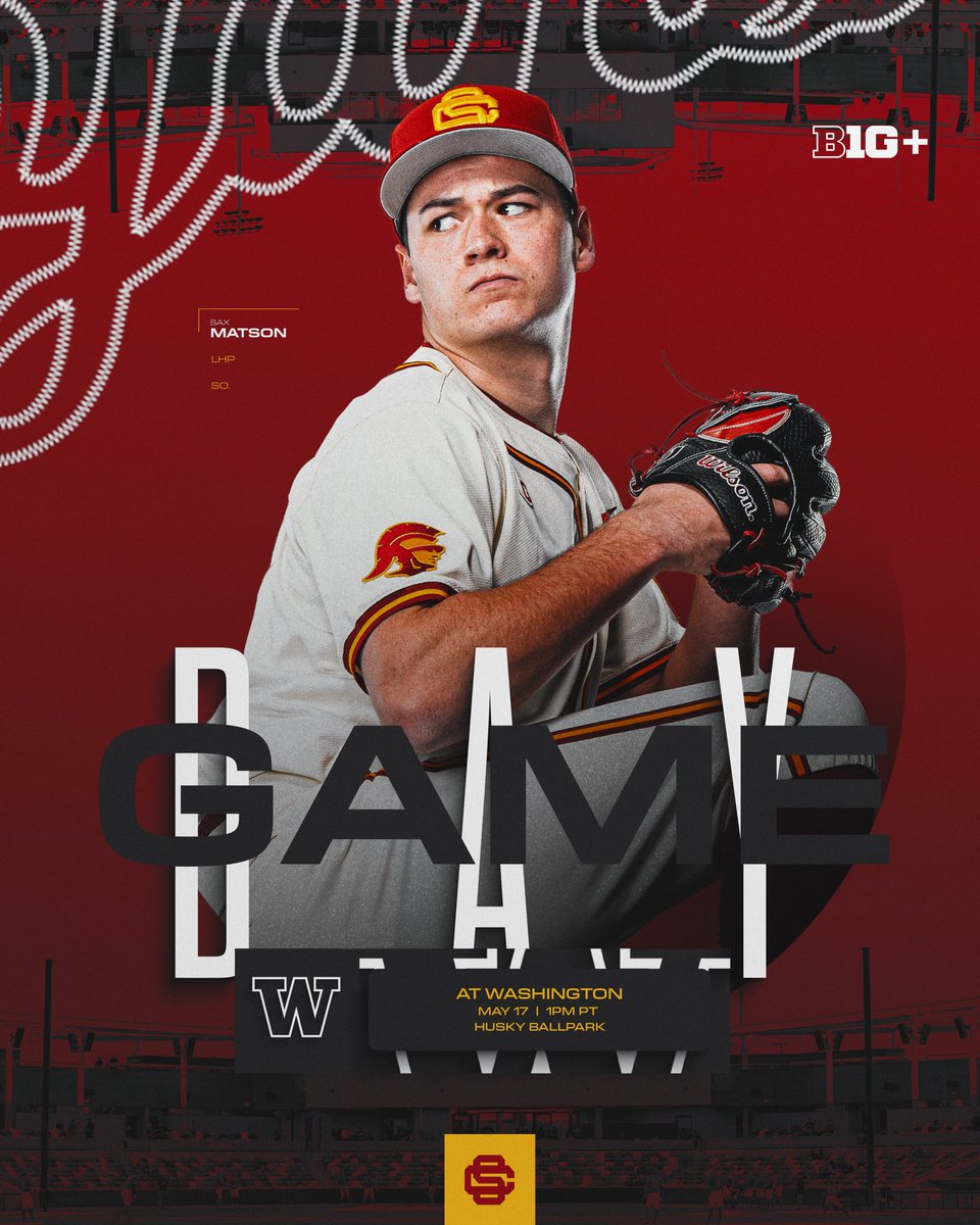 USC Baseball (@usc_baseball) on Twitter photo The Trojans and Huskies face off in the final game of the regular season, with the winner claiming the No. 4 seed in the <a href="/B1Gbaseball/">Big Ten Baseball</a> Tournament 😤⚔️✌️
#FightOn x #GameDay The Trojans and Huskies face off in the final game of the regular season, with the winner claiming the No. 4 seed in the <a href="/B1Gbaseball/">Big Ten Baseball</a> Tournament 😤⚔️✌️
#FightOn x #GameDay
