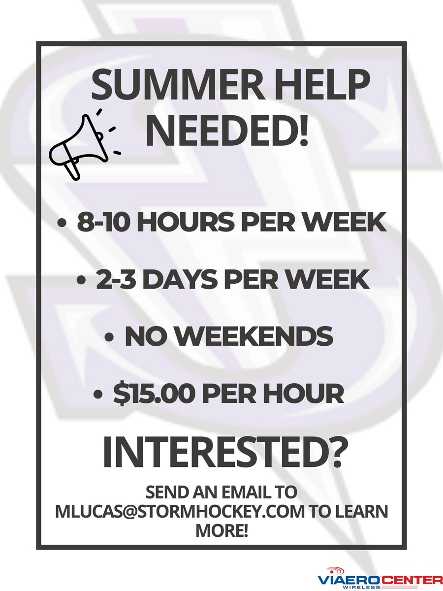 Tri-City Storm (@tricitystorm) on Twitter photo If you are interested in a part-time summer job, please contact mlucas@stormhockey.com to learn more! If you are interested in a part-time summer job, please contact mlucas@stormhockey.com to learn more!