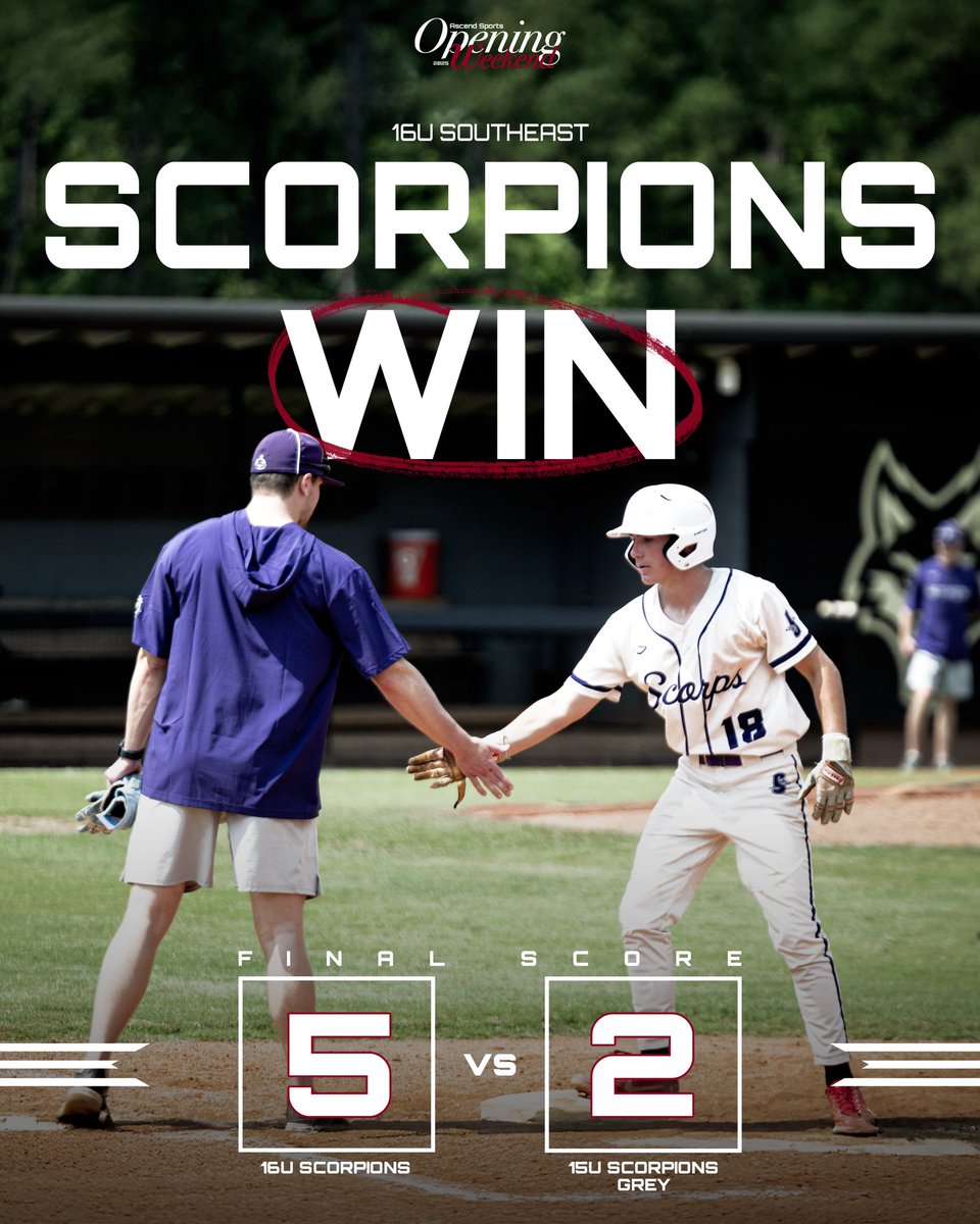 AscendSG's tweet image. Scorpions 16u takes home the first win of the Saturday Slate 
-
#AscendSG25 | #elevatingthegame