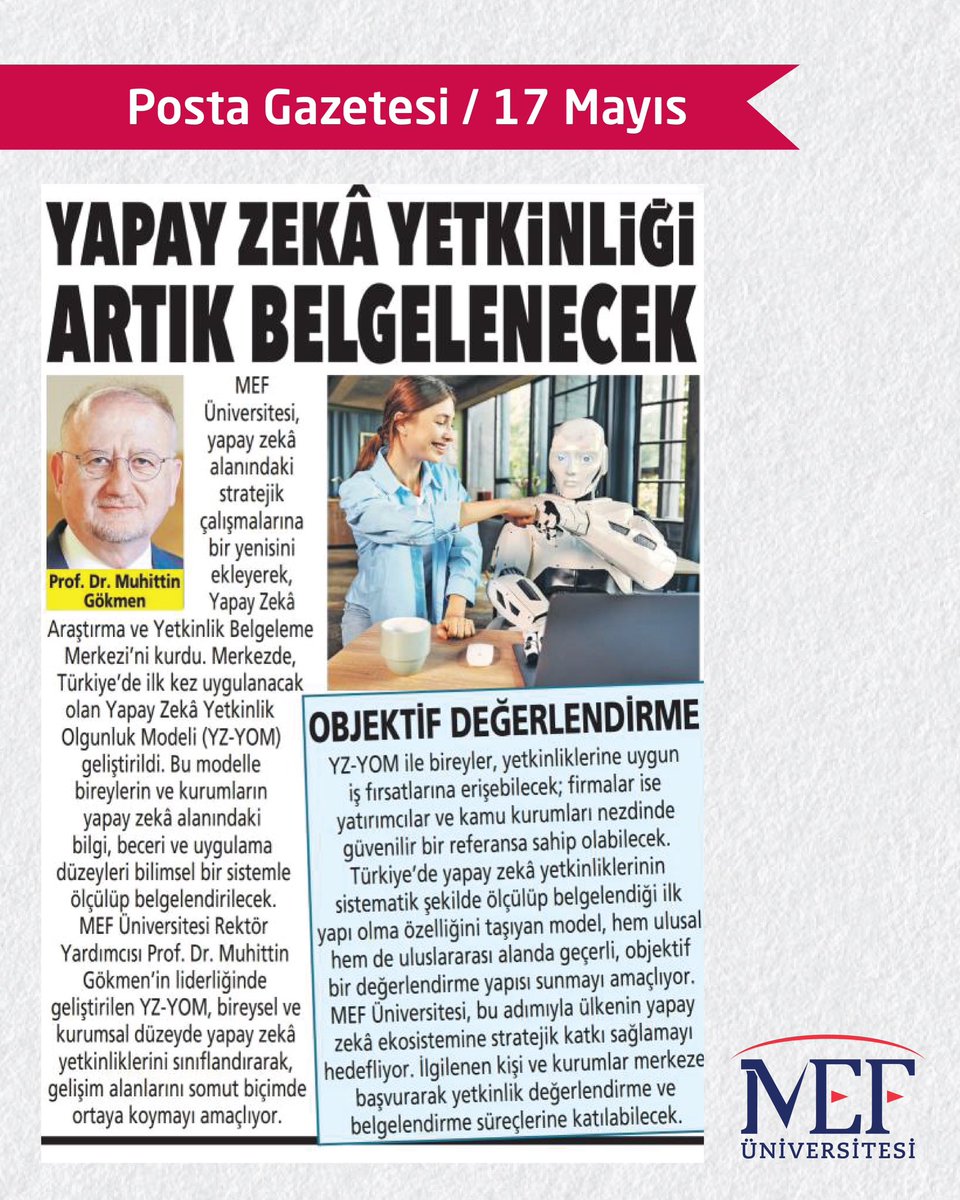 Bugün çıkan gazete haberlerinde MEF üniversitesi…