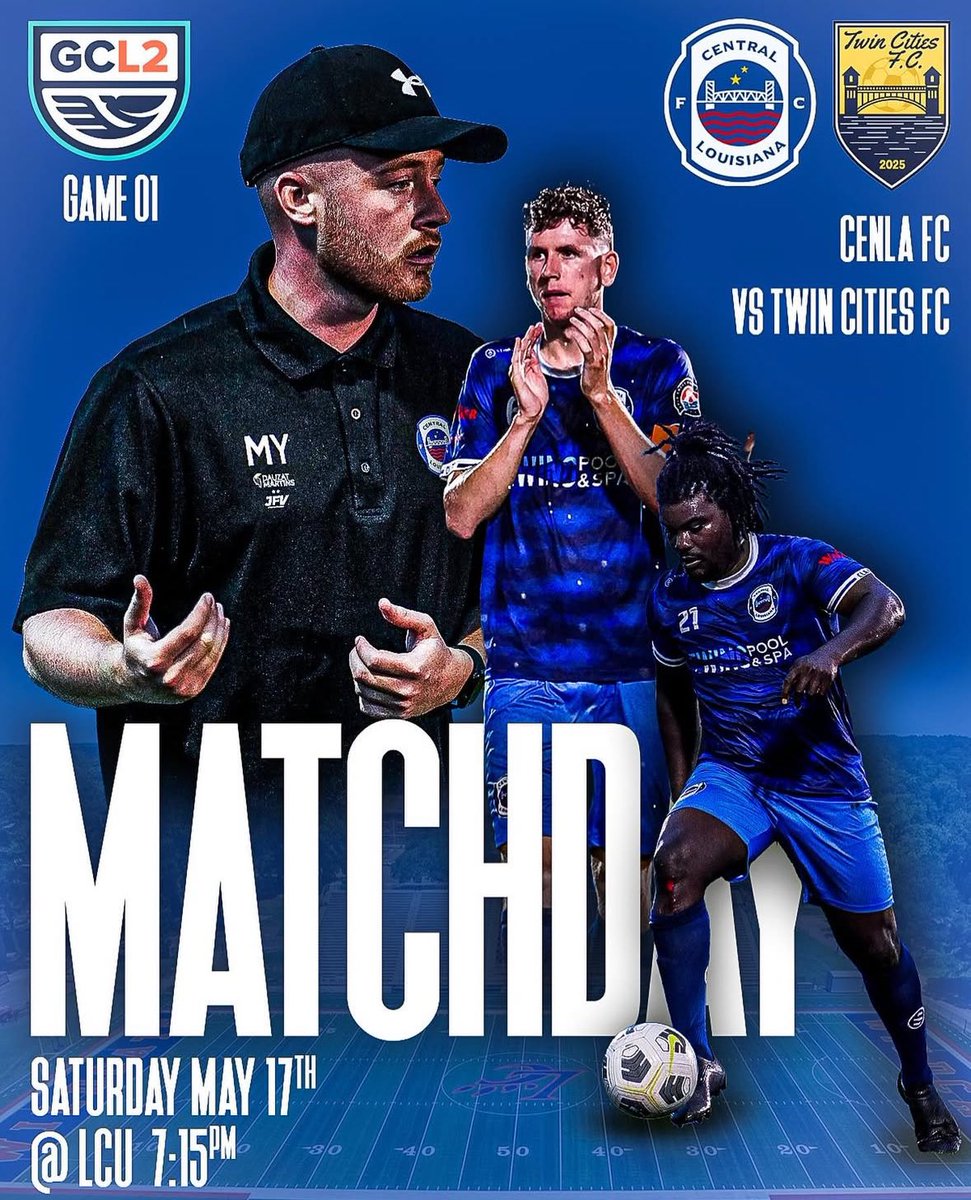 cenlafc's tweet photo. What time is it? Game time β°
Join us for our #GCL2 home opener as we take on Twin Cities FC TONIGHT at 7:15 pm on the campus of Louisiana Christian University!
Weβve got some amazing new talent and some familiar faces returning to finish business π€
Letβs get this started π₯ https://t.co/qRvtbgfxo3