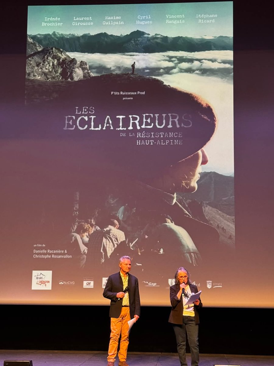Steph_Ricard's tweet photo. Avant-première du film "Les éclaireurs de la Résistance" au Quattro hier soir! Une belle expérience en jouant le rôle de Jules Gueydan. Plusieurs jours de tournage dans cet univers au chateau de Saint Leger et de Montmaur. Merci à Daniele et Christophe pour la confiance. https://t.co/8jKrfIWZvA