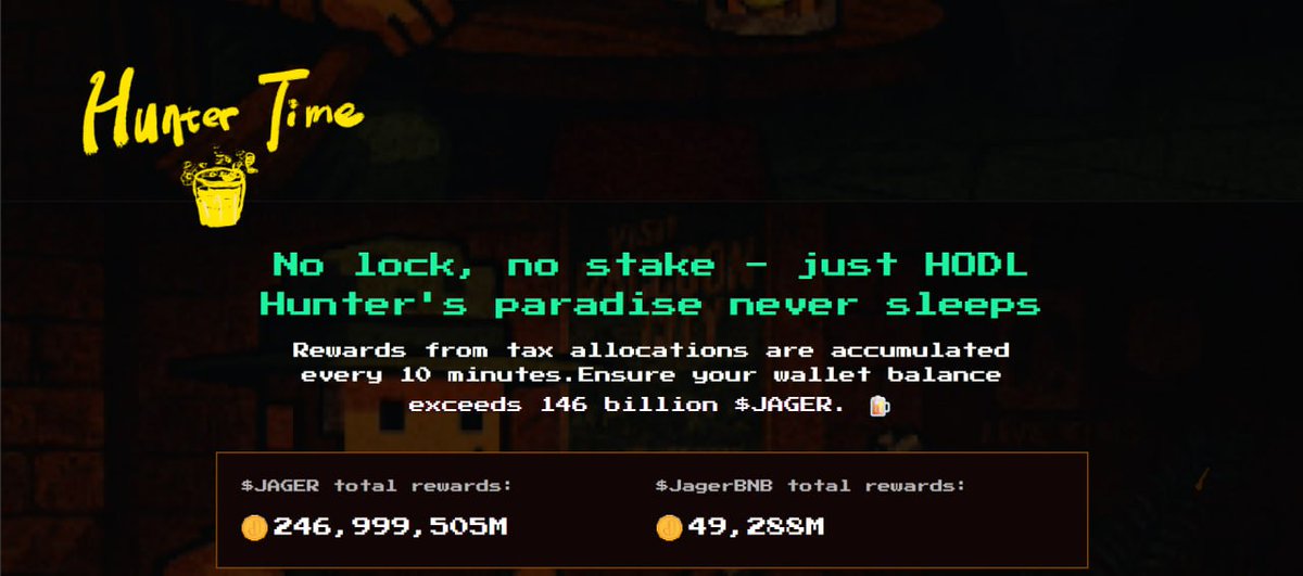 Aped a bag of $JAGER during this fud. The smallest Satoshi of $BNB!

✴️6M MC, with 105718 holder addresses
✴️ Pioneer of dividend token with transaction fees and listed on Binance Alpha 👀
✴️Holding 146 billion tokens qualifies you for dividends, distributed every 10 minutes. 
✴️