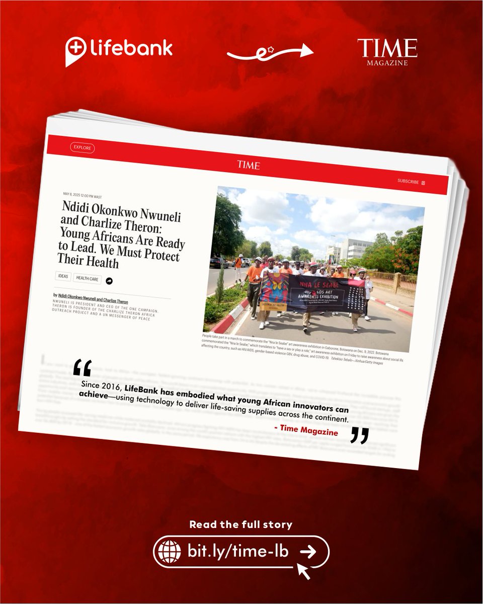 We’re honored to be spotlighted by <a href="/TIME/">TIME</a> for revolutionizing healthcare in Africa.

This recognition fuels our mission to keep innovating to ensure access to safe, affordable supplies at the last mile—for the communities we serve.
 
📖 Read more: bit.ly/time-lb