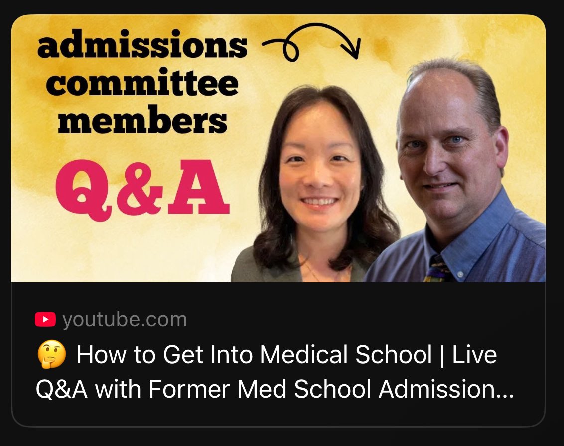 whitecoatcorgis's tweet photo. Want to know how to get into #medicalschool? Hear directly from the experts!  In this live Q&amp;A session, Dr. Blair Nelson and Dr. Susan Choo—both former admissions committee members—share insider tips, actionable strategies, and real-world advice 🥰🩺 
https://t.co/Is87TIPZFi https://t.co/5aBbLuysPg