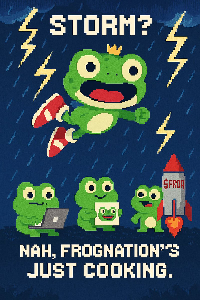 blizzstor's tweet photo. The storm 🌩️ may rage, but Frognation stays leaping.
$FROQ isn’t just a meme it’s the holy trinity:
Sonic speed x GameFi power x Frog vibes
Builders building. Memers meming. Games launching.
And frogs? Ribbiting louder every day
@FROQ_SONIC
#FROQ #Frognation #GameFi #CryptoGaming https://t.co/XB1wLi4RYw