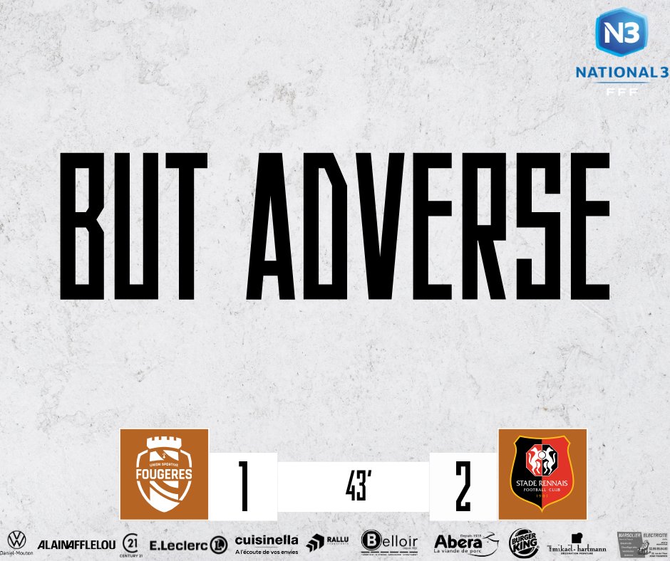 [#USFSRFC]
BUT pour Rennes !
43’
1️⃣-2️⃣

#𝗧𝗼𝘂𝘀𝗘𝗻𝘀𝗲𝗺𝗯𝗹𝗲🧡🖤