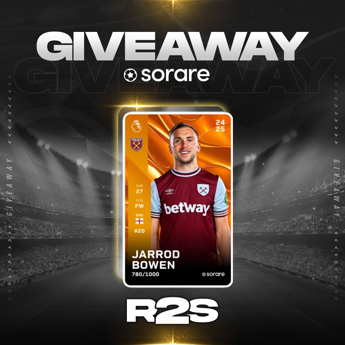 GIVEAWAY 🎁

To enter:
- Like &amp; Retweet
- Like &amp; Retweet tweet below
- Comment your favourite Premier League Club on the video: youtu.be/H5hFrk_CiEg?si…

#SorareGiveaway