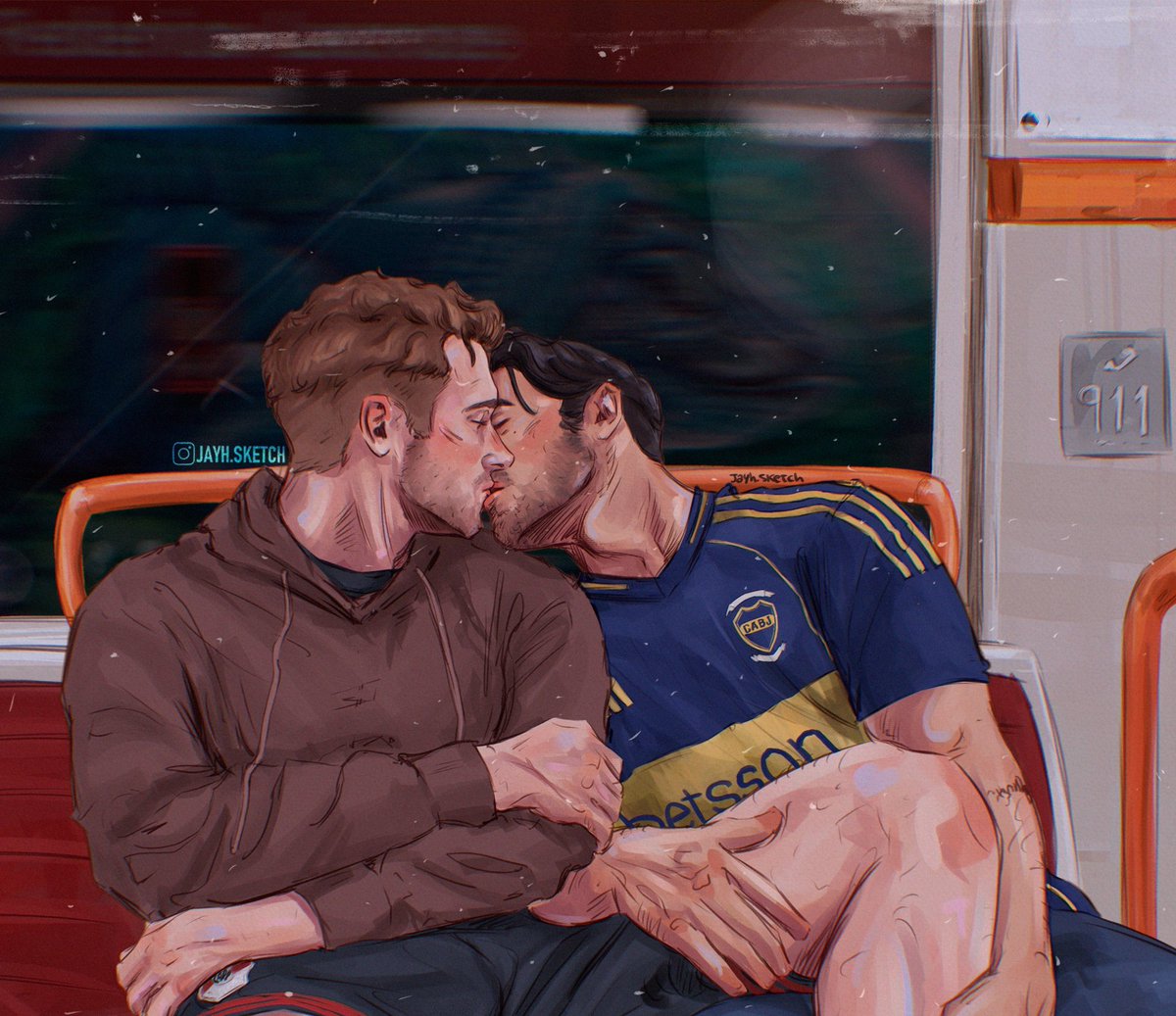 JayhSketch's tweet photo. Buddie en el subte 🙂‍↕️ https://t.co/ensctMUEgo