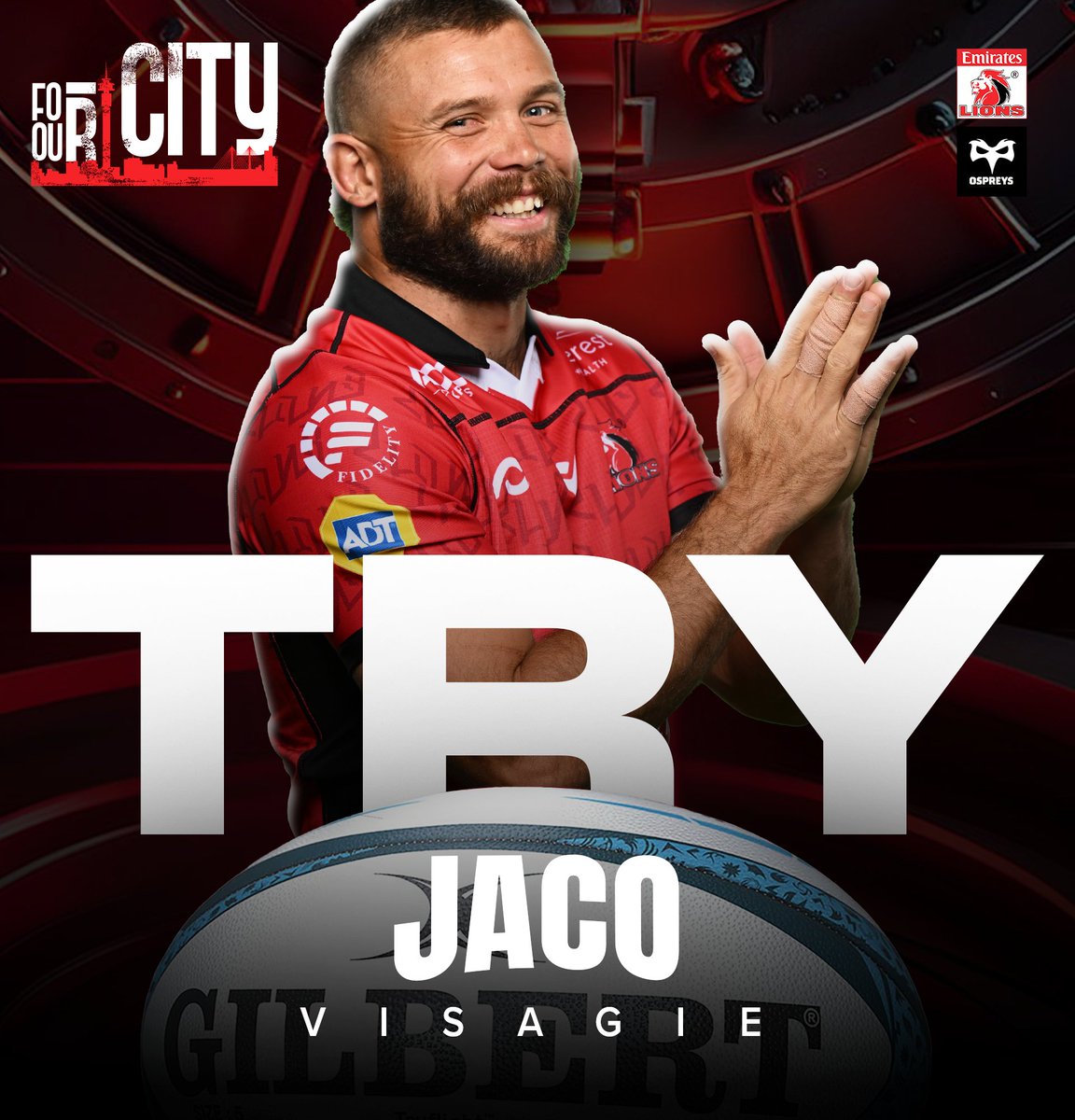 LionsRugbyCo's tweet photo. 55β | Emirates Lions 17 β 14 Ospreys
Captain Visagie goes over for his second!
#LIOvOSP
#ForOurCity
@vodacom #URC | #HitsDifferent
#LionsPrideπ¦ https://t.co/U78pFW3zTd