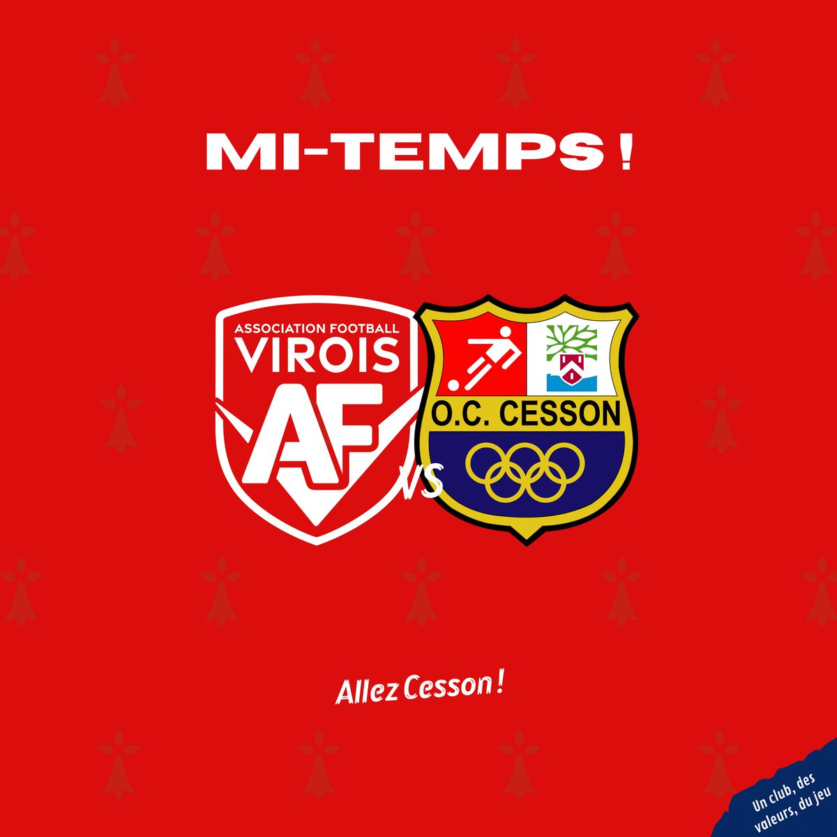 OCCessonFoot's tweet photo. #AFVOCC 1-0

𝗠𝗶-𝘁𝗲𝗺𝗽𝘀 !

45+1’ : Nos cessonnais sont menés à la pause. 

#TeamOCC https://t.co/kOrp36QA6V