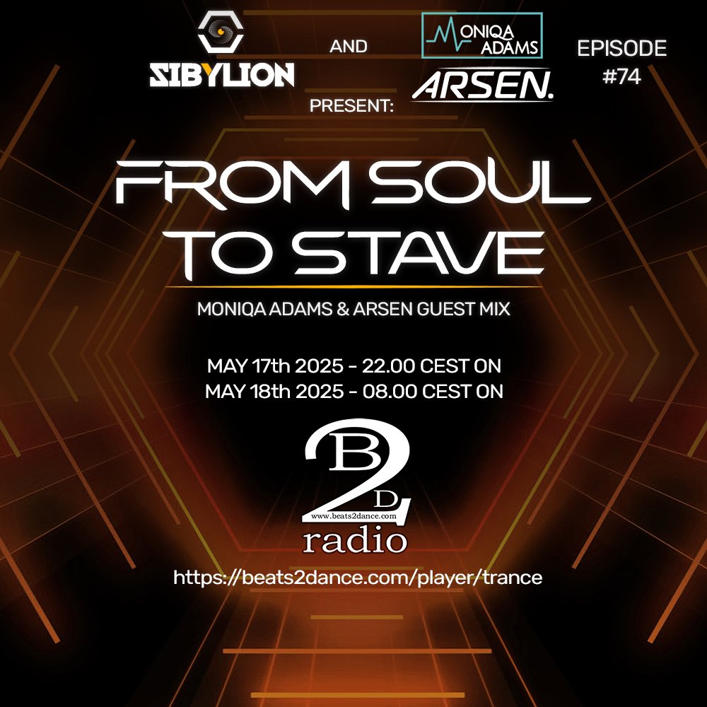 Sibylion (@sibylionmusic) on Twitter photo Our weekend soundtrack is on <a href="/beats2dance2016/">Beats2dance Radio</a> with <a href="/moniqaadams/">moniqaadams</a> & Arsen GUEST MIX! π£π₯
beats2dance.com/player/trance
#guestmix #trancefamily #sibylion #fromsoultostave #trance Our weekend soundtrack is on <a href="/beats2dance2016/">Beats2dance Radio</a> with <a href="/moniqaadams/">moniqaadams</a> & Arsen GUEST MIX! π£π₯
beats2dance.com/player/trance
#guestmix #trancefamily #sibylion #fromsoultostave #trance