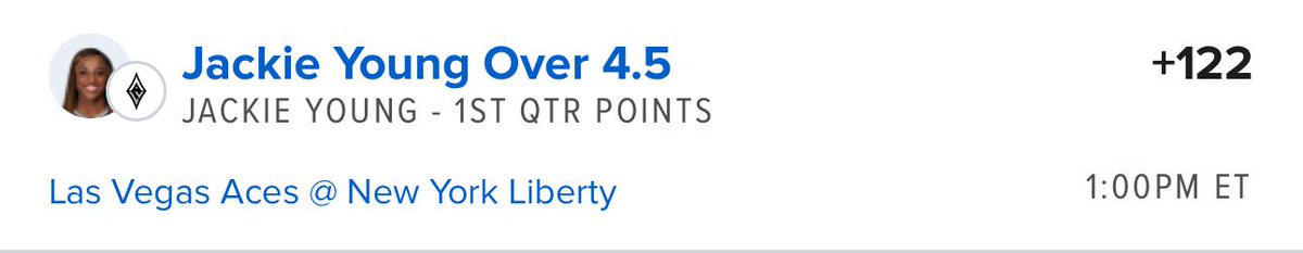 Day1_CE's tweet photo. WNBA IS BACK!!!! Have some plays for each quarter. 
CE straights !!! 

1pm game LV Aces vs NY liberty 

1st Qtr  Spread Liberty -1.5 
1st Qtr Jakie Young over 4.5pts https://t.co/VuiIpgwGZt